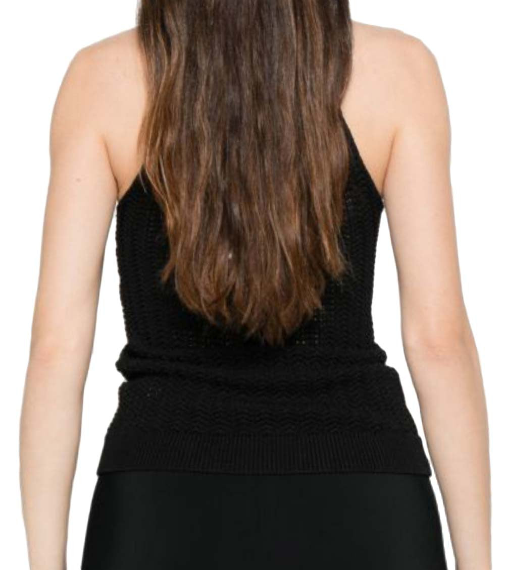 Black Embellished Scoop Neck Top 4