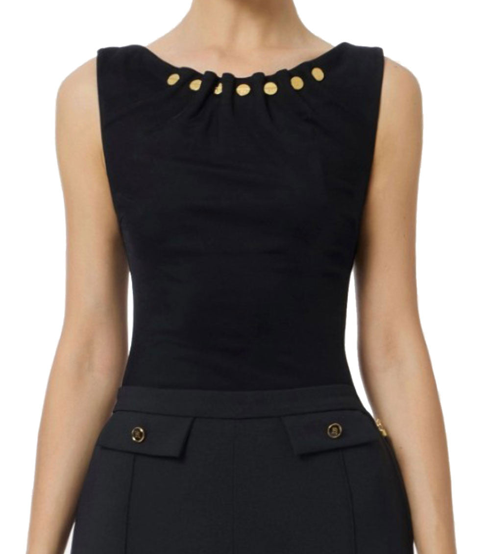 Black Round Neck Sleeveless Top 2