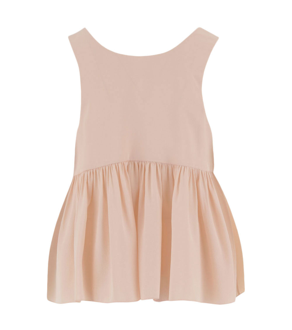 Pink Scoop Neck Peplum Top 2