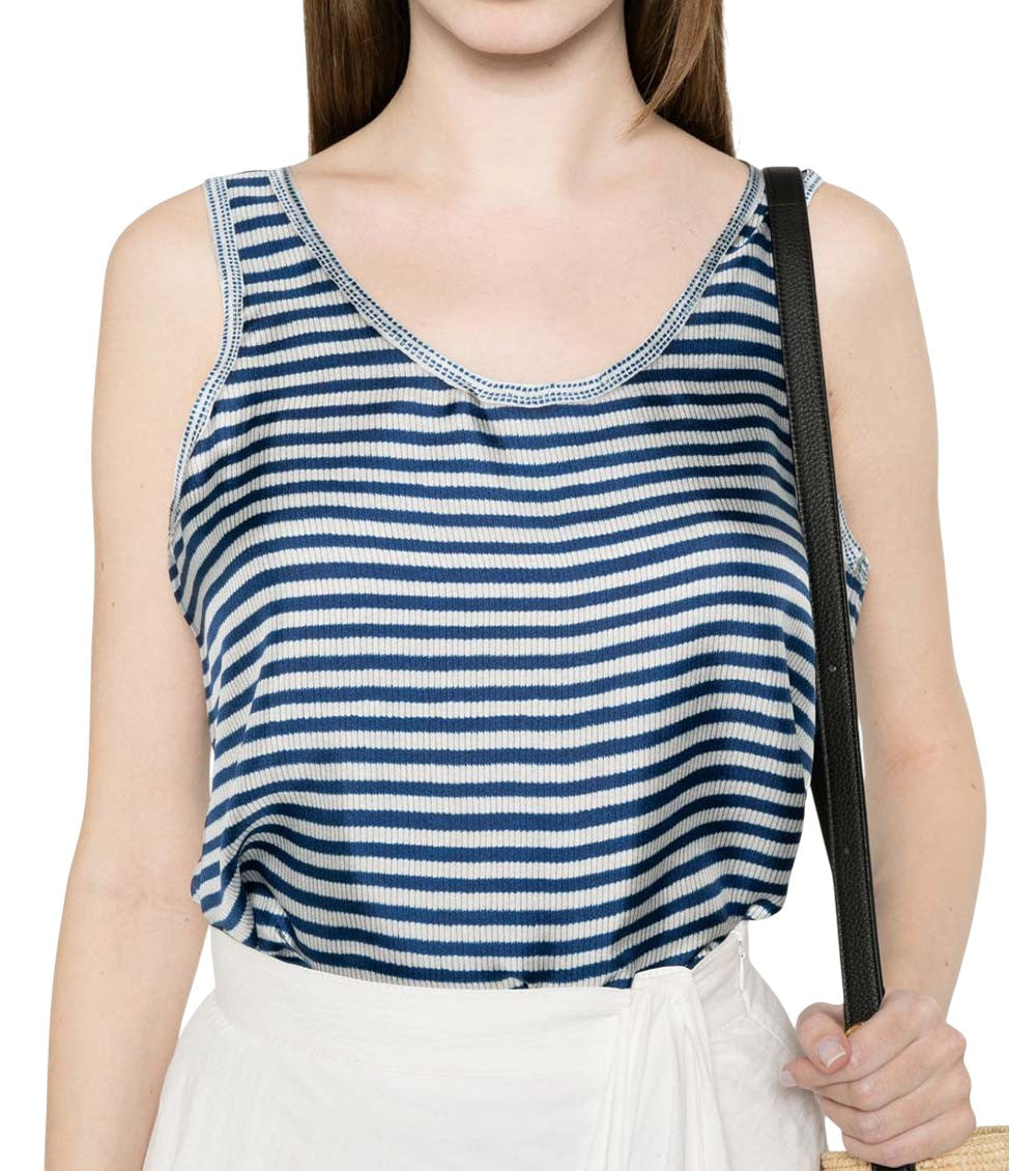 Sky Blue Stripes Tank Top 2