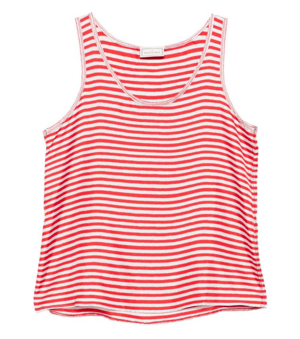 Red Stripes Scoop Neck Top 1