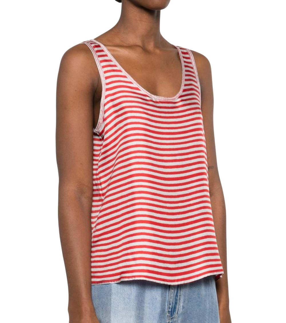 Red Stripes Scoop Neck Top 3