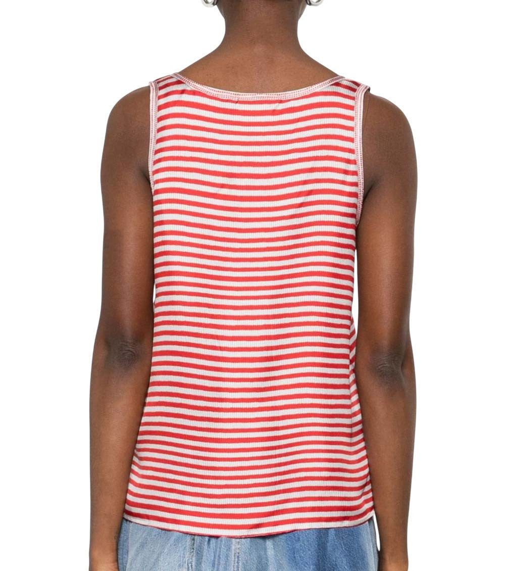 Red Stripes Scoop Neck Top 4