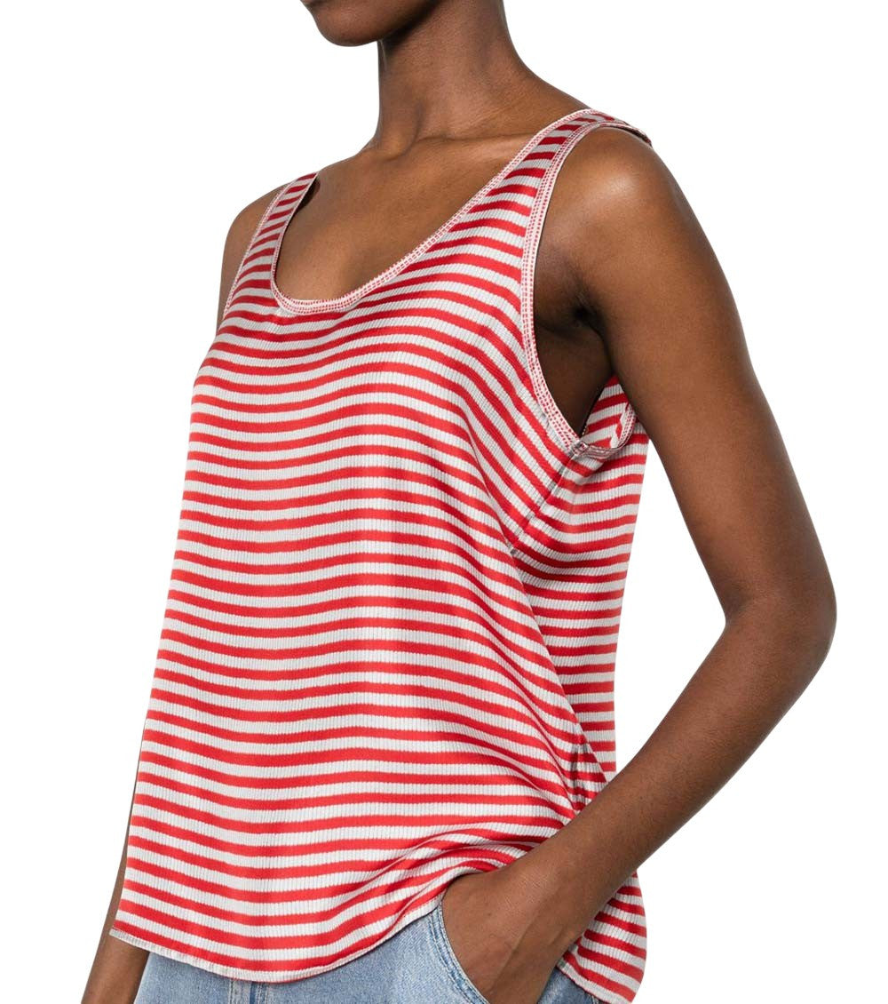 Red Stripes Scoop Neck Top 5