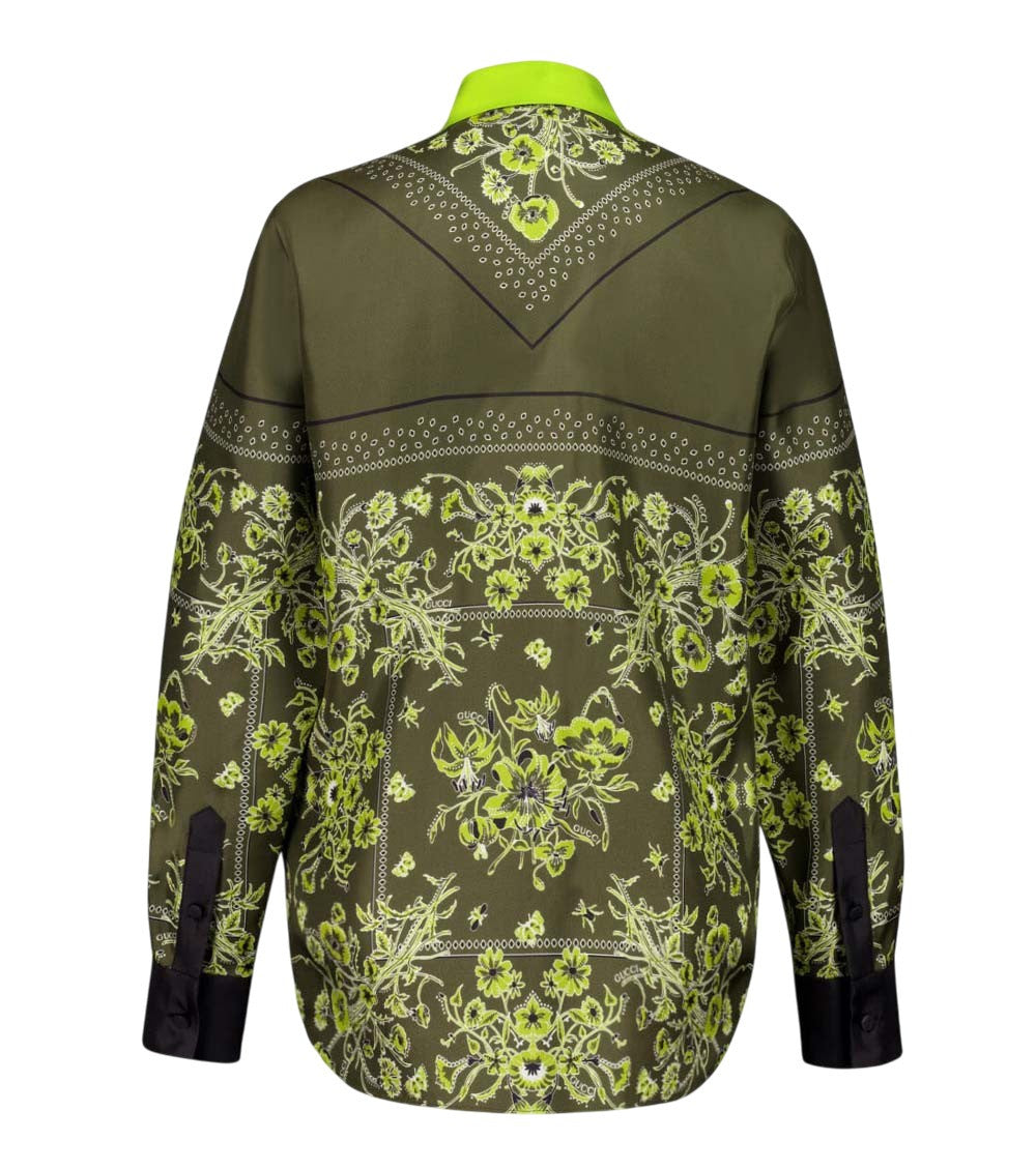 Green Tie Neck Printed Top 2