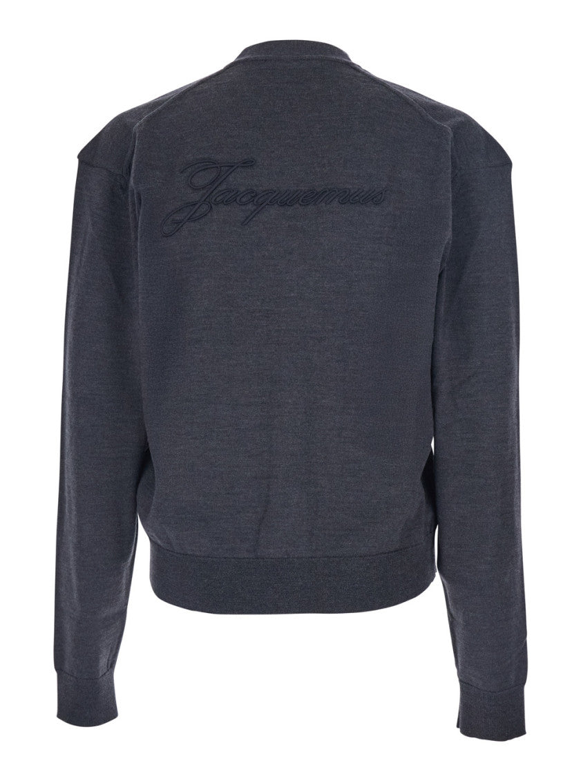 Dark Grey Solid Cardigan 2