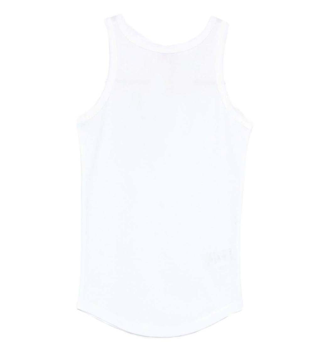 White Solid Round Neck Top 1