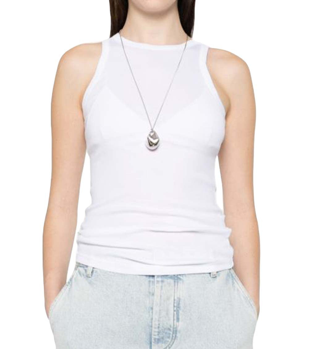 White Solid Round Neck Top 2