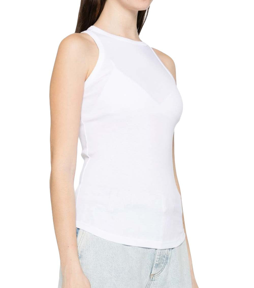 White Solid Round Neck Top 3