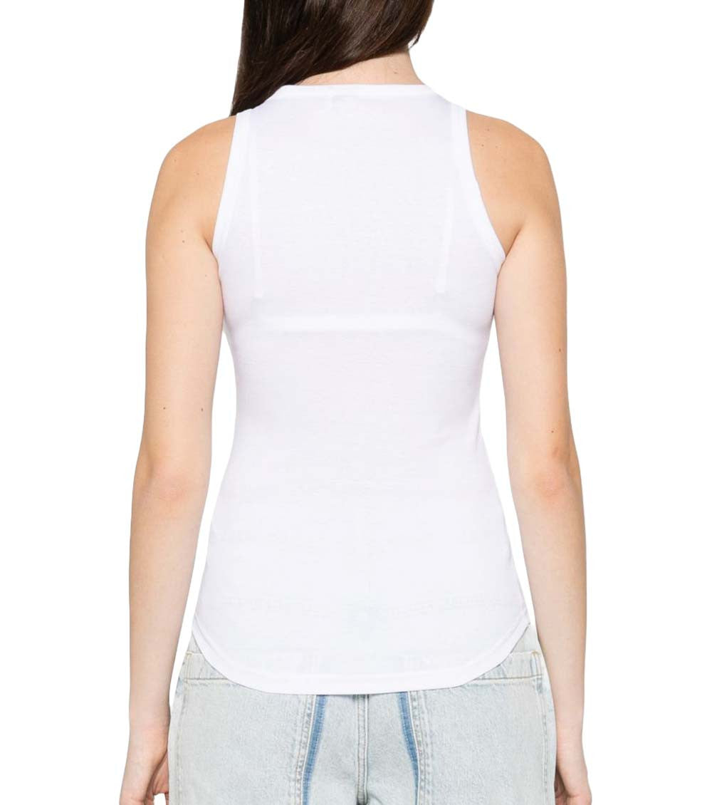 White Solid Round Neck Top 4