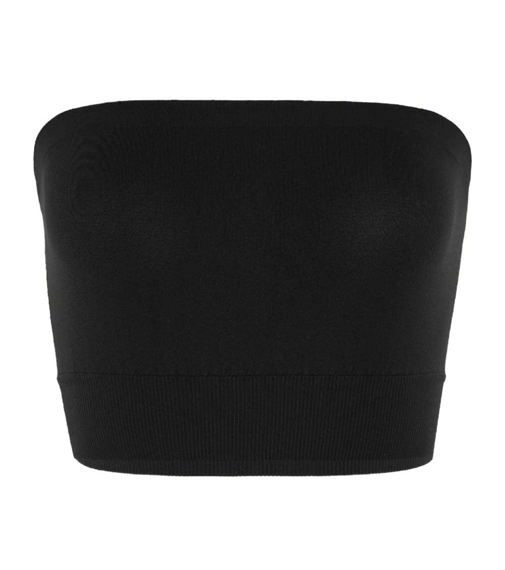 Black Solid Strapless Top 1