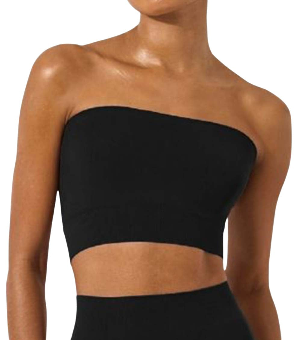 Black Solid Strapless Top 3