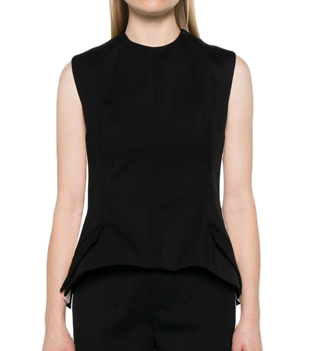 Black Solid Round Neck Top 4