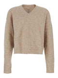Beige V Neck Sweater 1