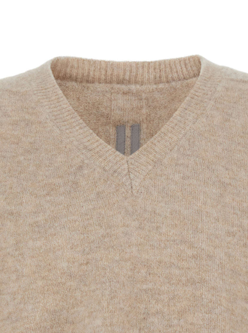 Beige V Neck Sweater 3