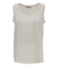 White Solid Scoop Neck Top 1