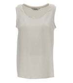 White Solid Scoop Neck Top 1