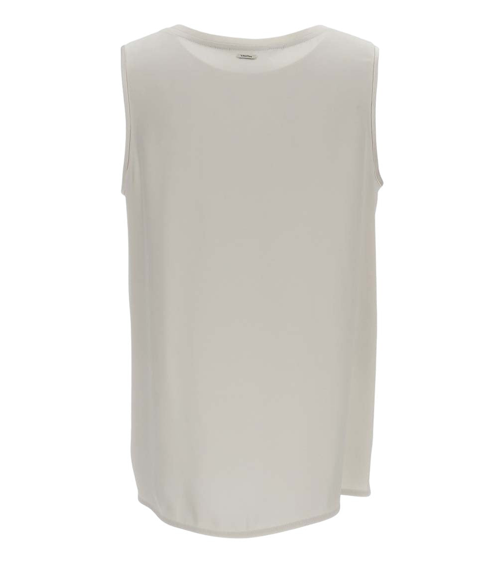 White Solid Scoop Neck Top 2