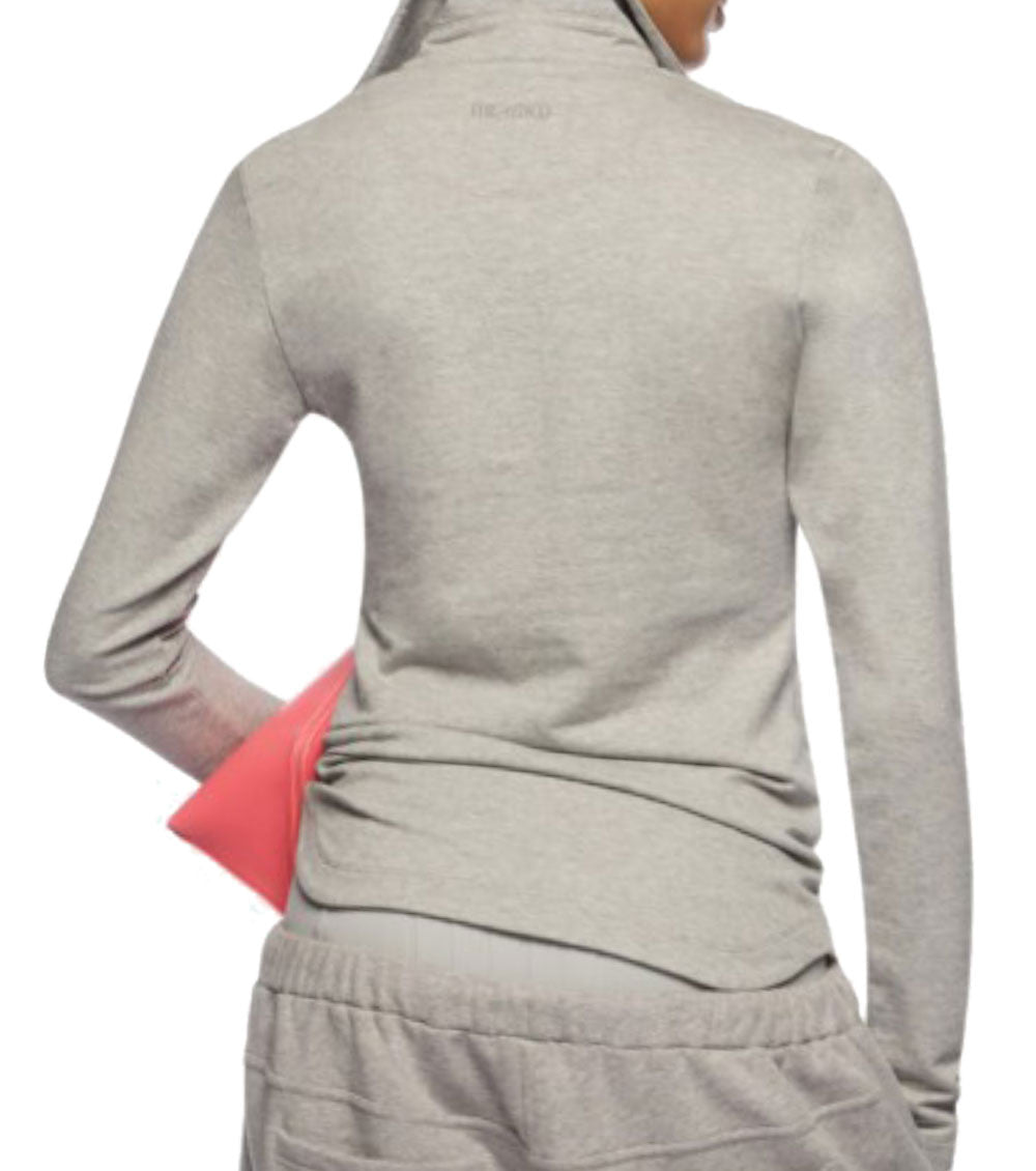 Light Grey Solid Shirt Collar Top 3
