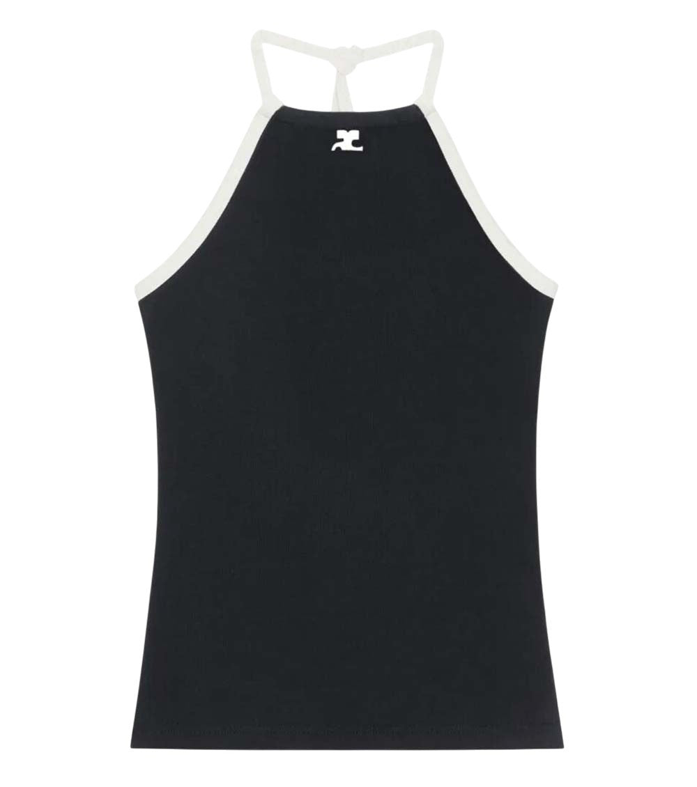 Black Solid Halter Neck Top 1
