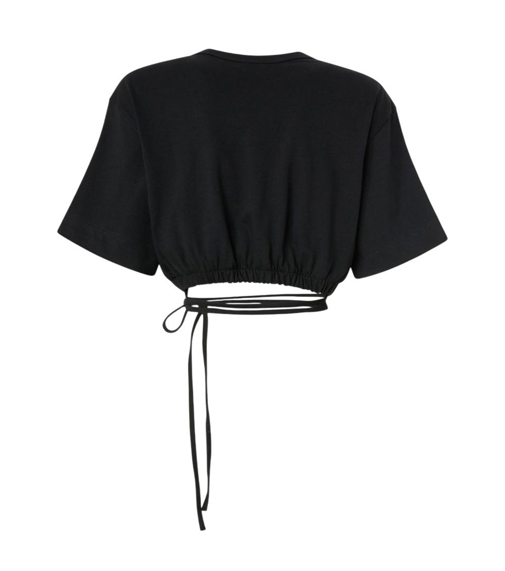 Black Solid Round Neck Top 2