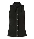Black Knitted Band Collar Top 1