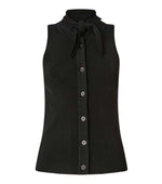 Black Knitted Band Collar Top 1