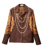 Brown Printed silk shirt 1