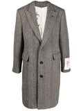 Beige Logo-patch Single-breasted Coat 1