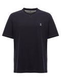 Navy Blue Logo Embroidery T-shirt 1