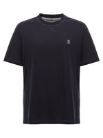 Navy Blue Logo Embroidery T-shirt 1