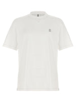 White Logo Embroidery T-shirt 1