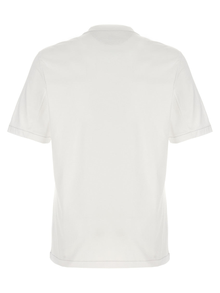 White Logo Embroidery T-shirt 2