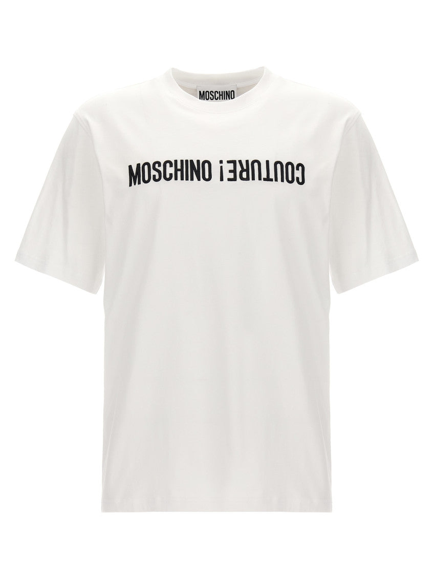 White Logo Embroidery T-shirt 1