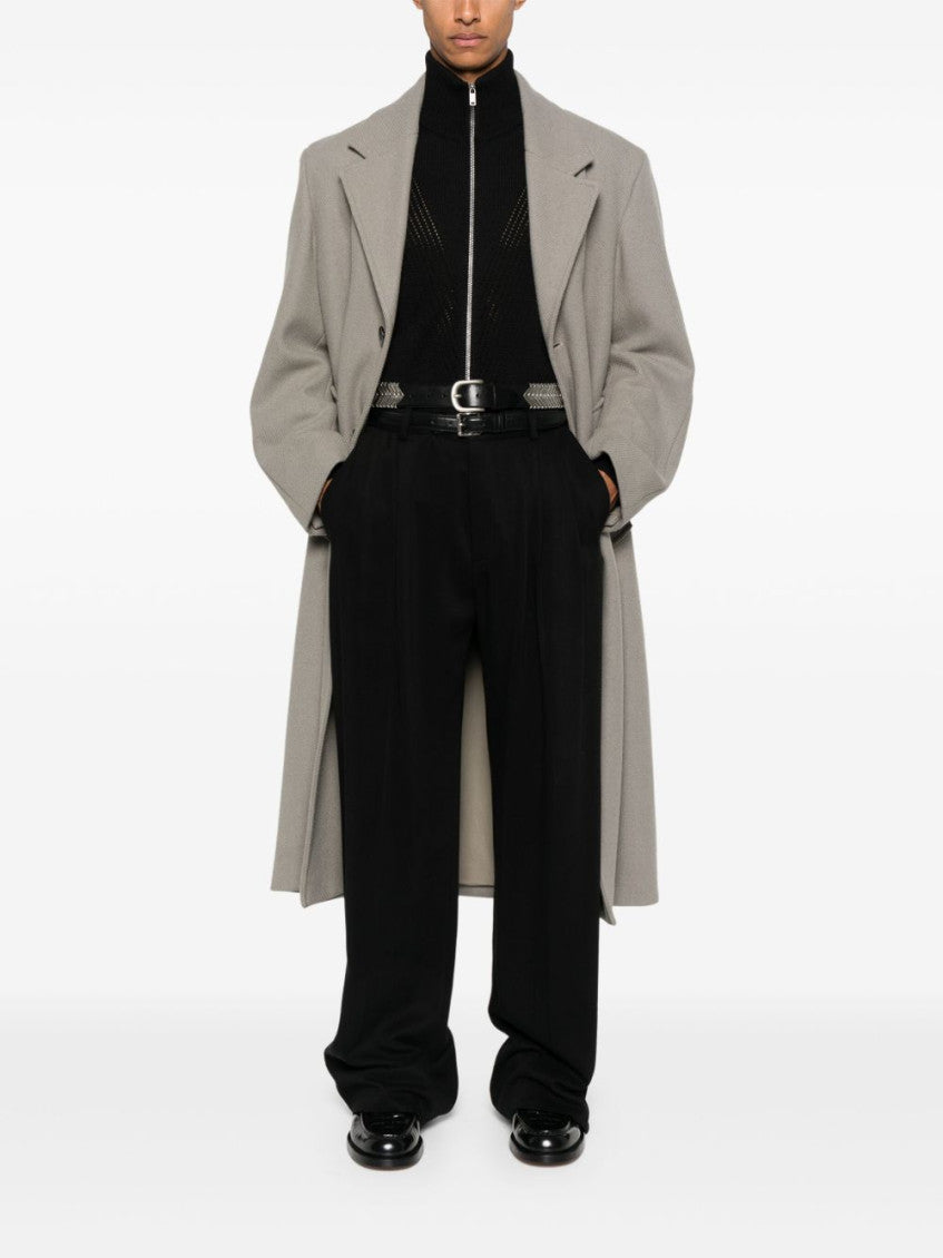 Black Wool sweather with zip up element 2