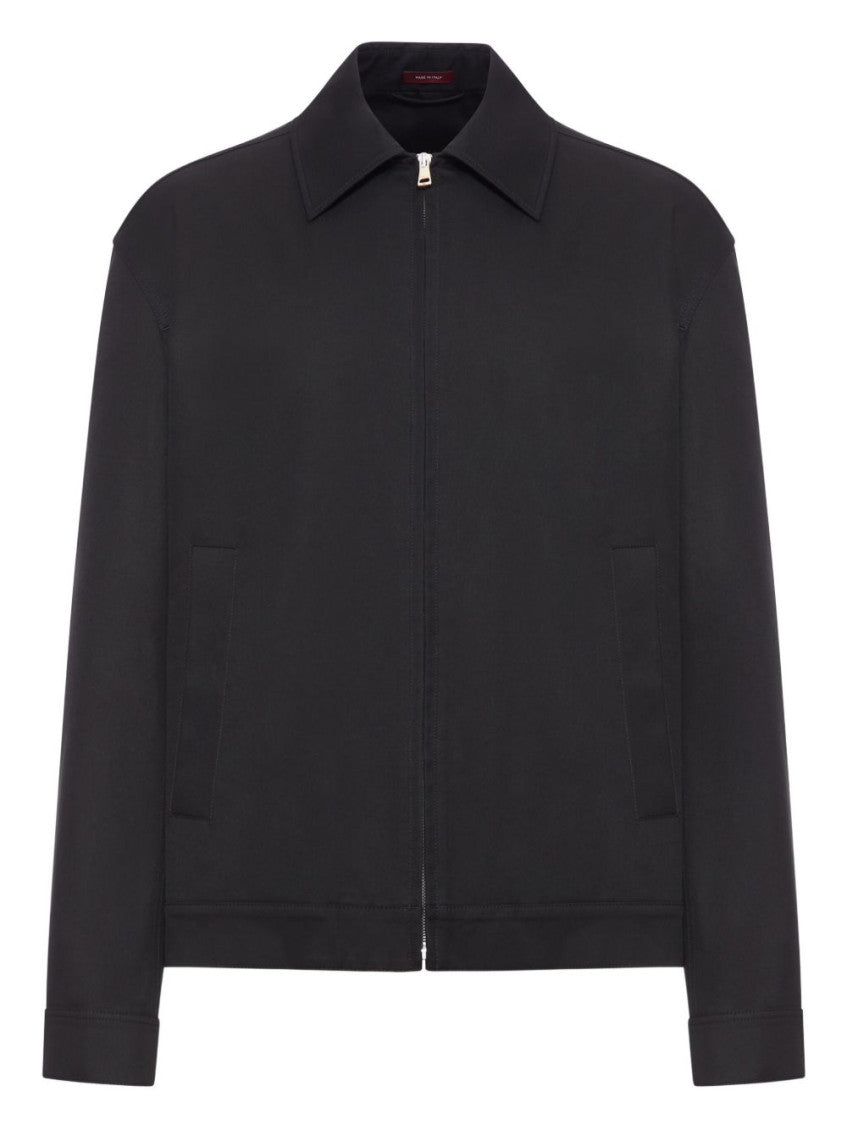 Black Cotton Zipped Jacket 1