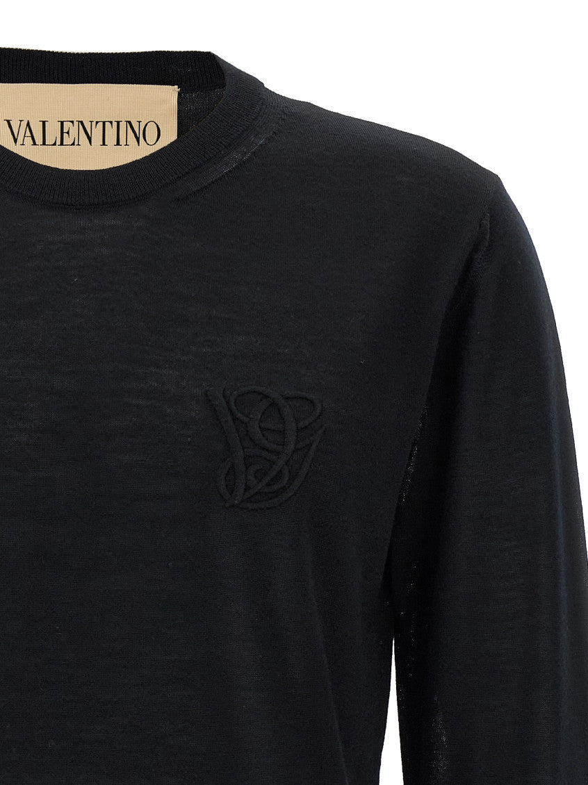 Black Logo Embroidery Sweater 3