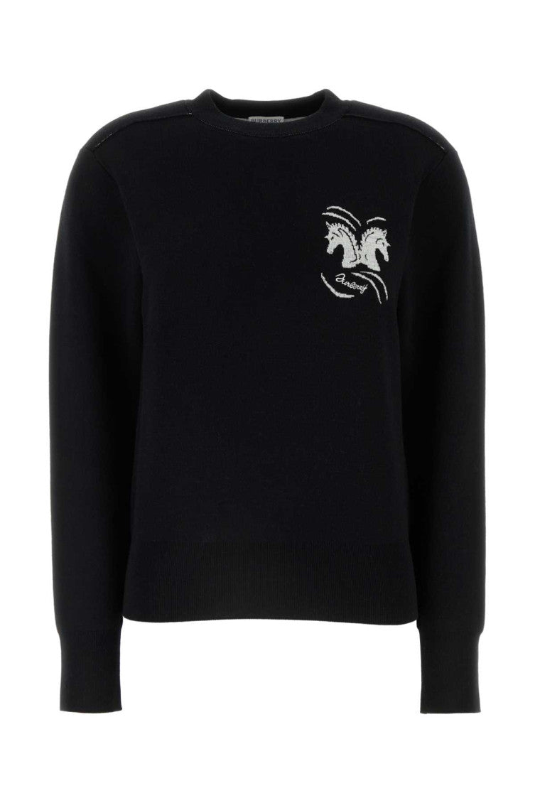 Black Logo Crewneck Pullover 1
