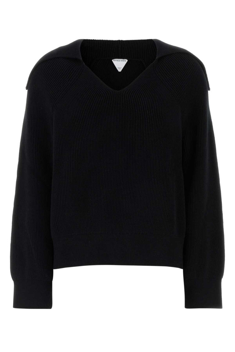 Black Stretch Cotton Blend Polo 1