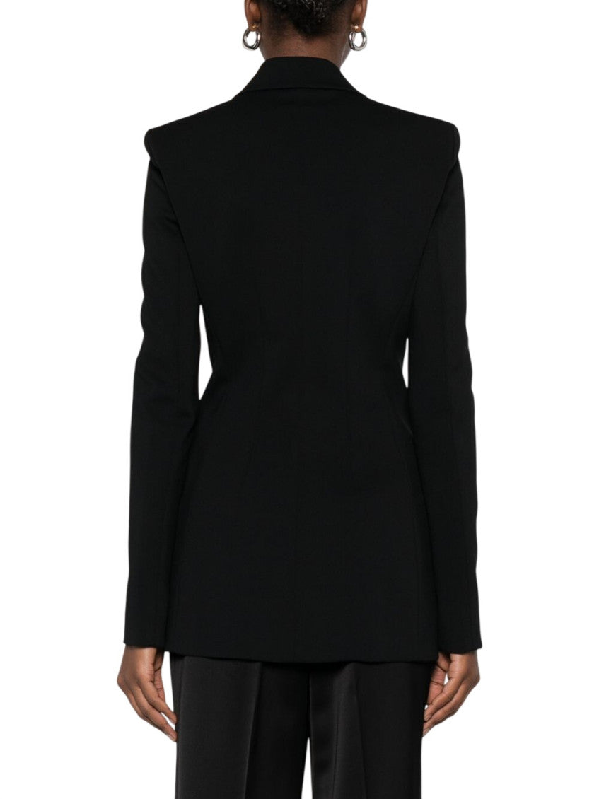 Black Notched Lapel Blazer 3