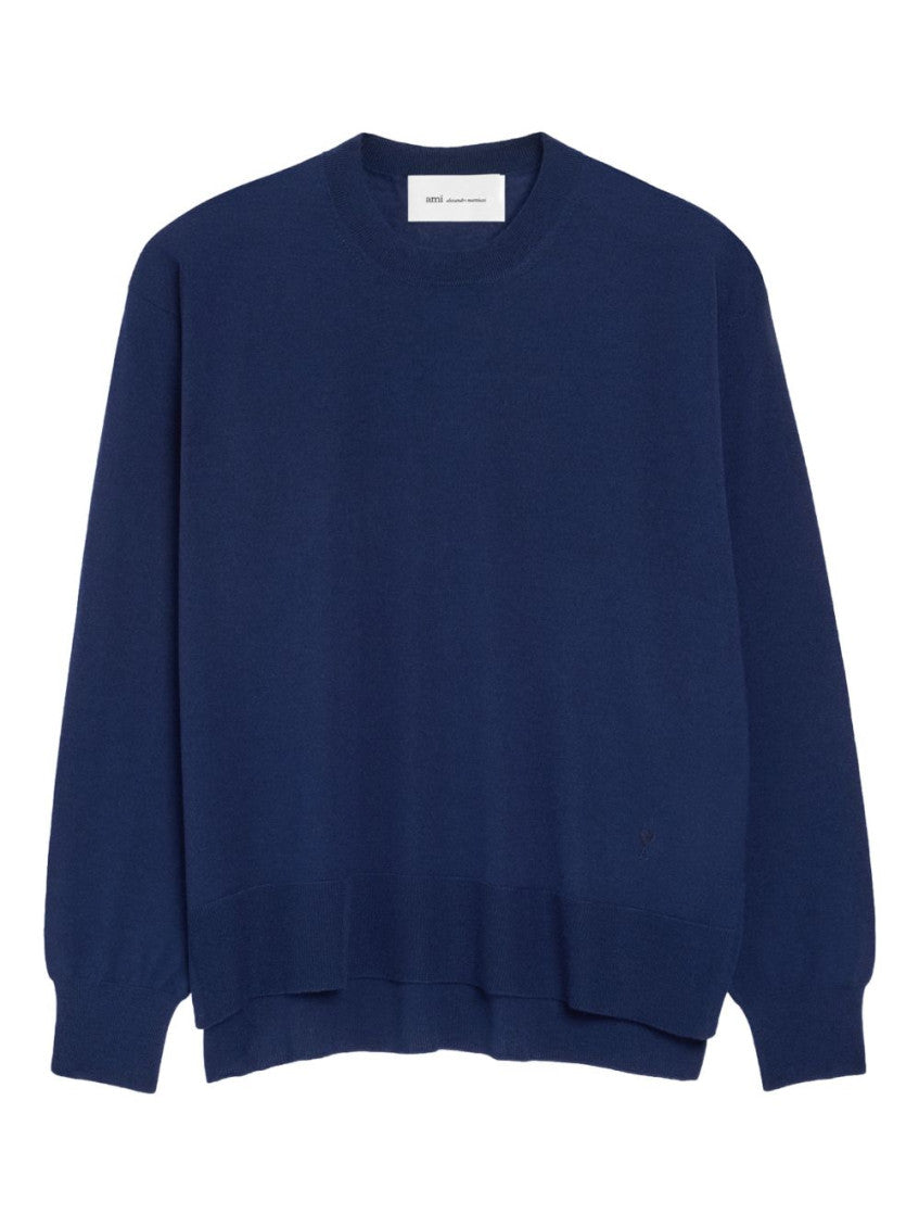 Navy Blue Solid Sweater 1