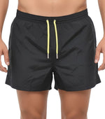 Black Solid Swim Shorts 1