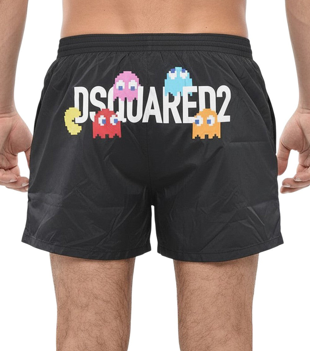 Black Solid Swim Shorts 2