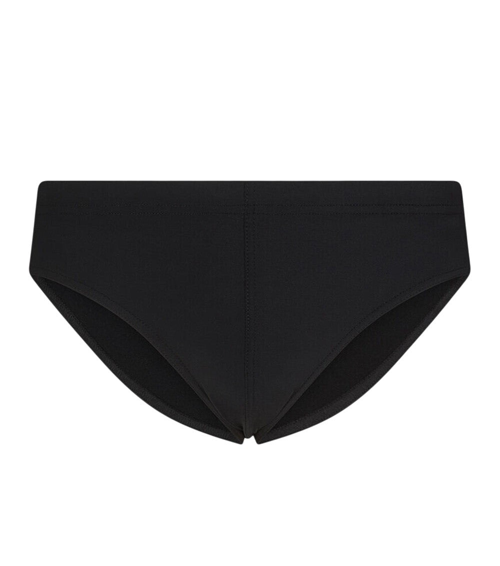 Black Solid Swim Brief 1