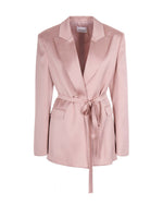 Pink Solid Notched Lapel Blazer 1