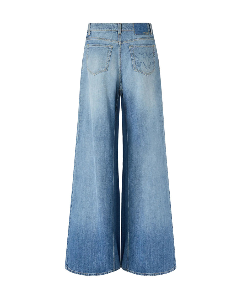 Blue Wide Leg High Rise Jeans 2
