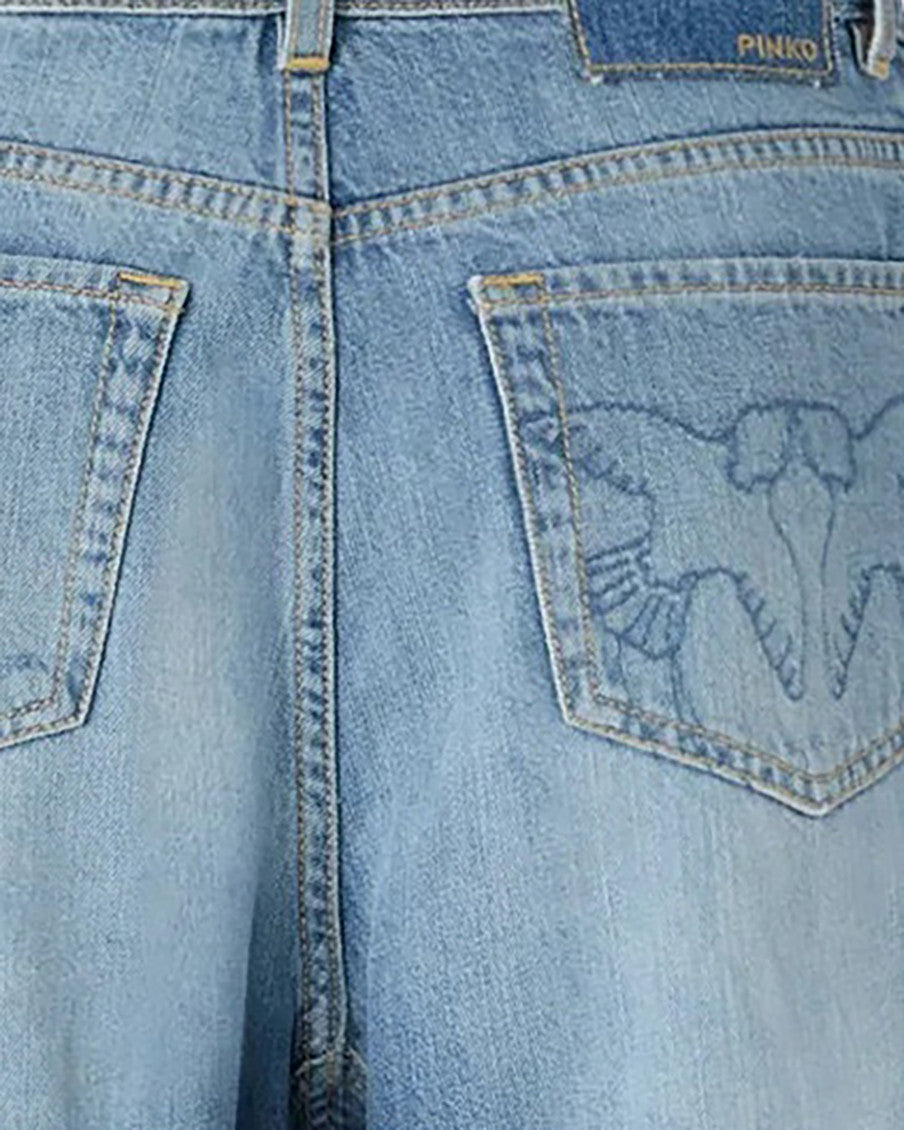 Blue Wide Leg High Rise Jeans 3