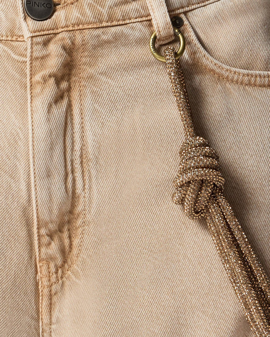 Beige Loose High Rise Jeans 3