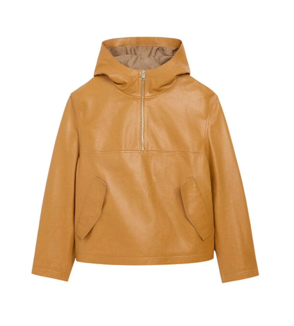 Mustard Solid Hood Jacket 1