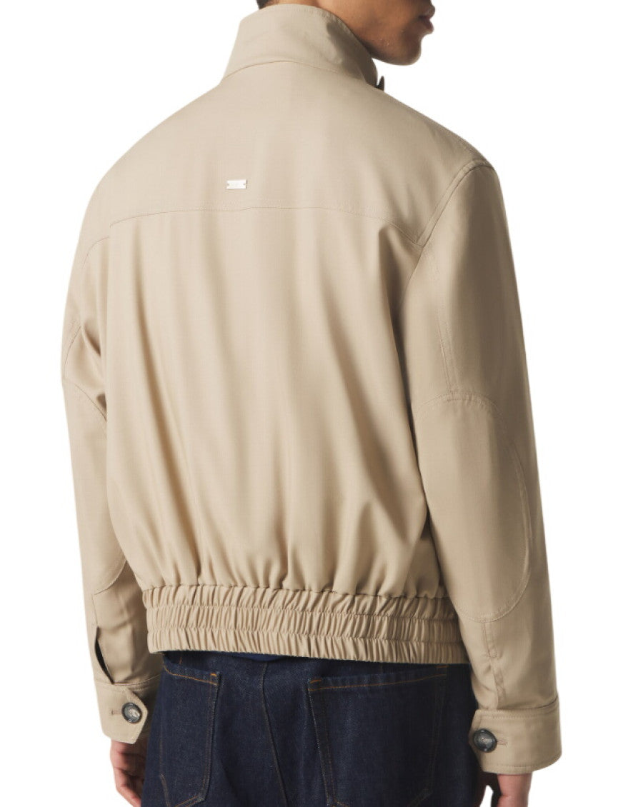 Beige Mock Collar Jacket 2
